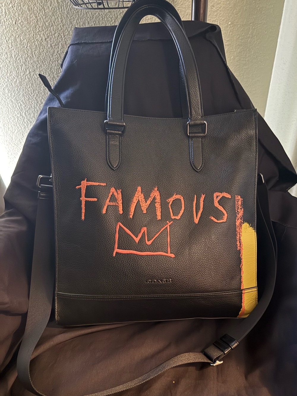 Coach x Jean-Michel Basquait Lmt Edition | Black Leather 'Famous' Tote C5428